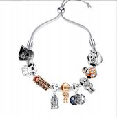 BRANSOLETKA DZIEWCZYNKI CHARMS STAR WARS YODA YETI