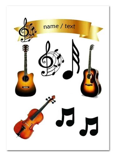 Wydruk cukrowy na tort A5 muzyka muzyczny napis DIY na Arena.pl