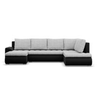 Duży narożnik U, prawostronny, BOSCO, ekoskóra, 300cm, szary | TYLETEGOTU