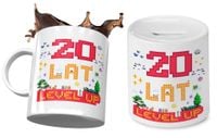 20 Urodziny Zestaw Kubek + Skarbonka Na Prezent Z Nadrukiem Ze Zdjęciem