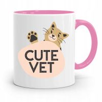 Kubek Różowy Weterynarza Cute Vet Prezent Z Nadrukiem Ze Zdjęciem
