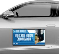 Magnes na samochód reklama magnetyczna 60x30 cm SWIERCENIE STUDNI
