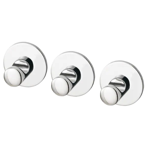 Hak samoprzylepny IKEA haczyk chromowany 3 szt zdjęcie 1