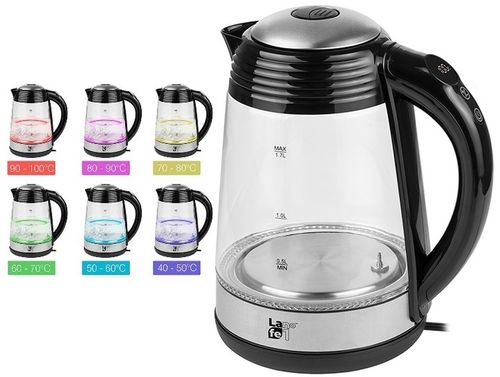 CZAJNIK ELEKTRYCZNY BEZPRZEWODOWY 1,7l 2200W SZKLANY LED REGULACJA na Arena.pl