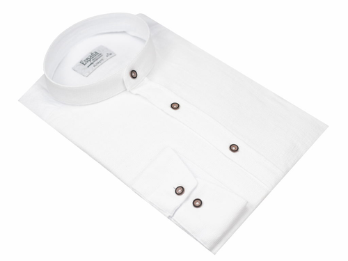 Koszula męska ze stójką dopasowana slim biała bawełna len 3XL-47/48 na Arena.pl