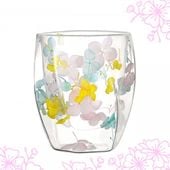 szklanka termiczna z hortensją żółtą, niebieską i różową 250 ml 1szt szk88