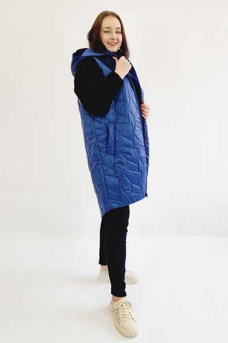 Kamizelka Pikowana Długa Plus Size Granatowa 42 na Arena.pl