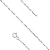 ŁAŃCUSZEK SREBRNY pr 925 ANKIER diamentowany rodowany Damski delikatny 38cm