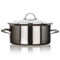 garnek emaliowany 24cm 3,7l z pokrywą banquet metallic black