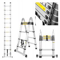 DRABINA TELESKOPOWA PRZEGUBOWA ROZKŁADANA Rino 3,8m ALUMINIOWA 150kg