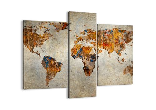 Obraz Na Płótnie - Mapa Kontynent - 95X80 Cm - Cb95X80-2783 na Arena.pl