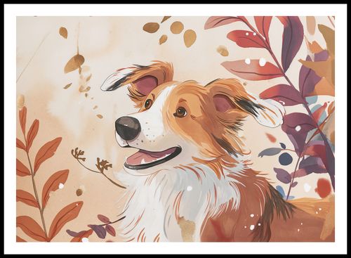 Plakat 84x59,5cm Collie Jesienną Porą na Arena.pl