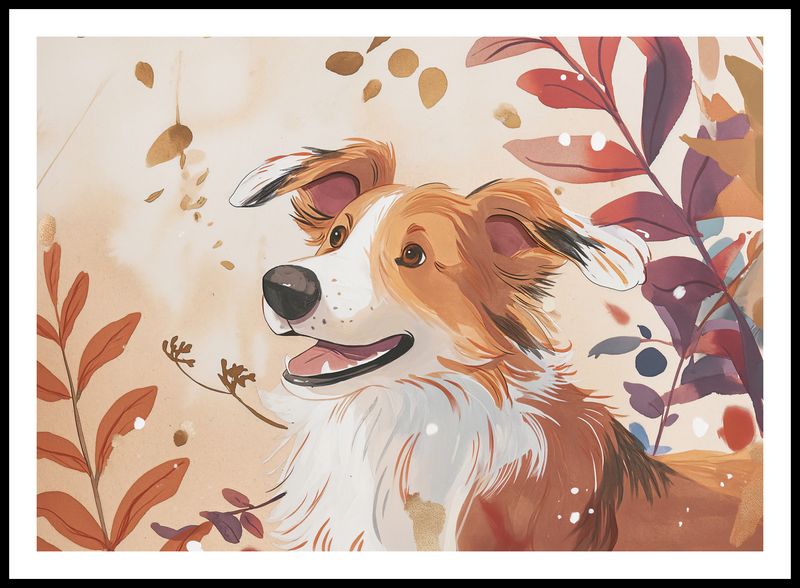 Plakat 84x59,5cm Collie Jesienną Porą zdjęcie 3