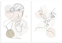 Zestaw dwóch plakatów jedna linia pastele 40x50 cm