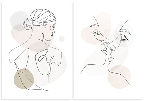 Zestaw dwóch plakatów jedna linia pastele 40x50 cm na Arena.pl