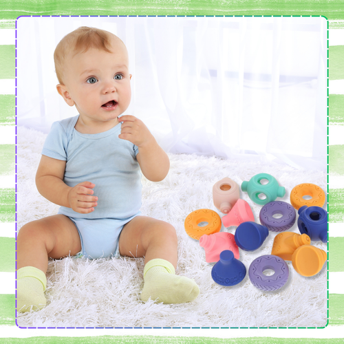 miękkie kreatywne klocki sensoryczne dla niemowląt dzieci funkcja gryzaka na Arena.pl