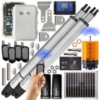 Napęd bramy dwuskrzydłowej 2x2m 400kg + ZESTAW SOLARNY + Lampa LED + piloty