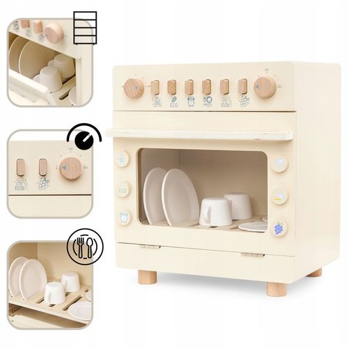 Zmywarka Dla Dzieci Drewniania z Akcesoriami Naczynia Talerze Bezpieczna na Arena.pl