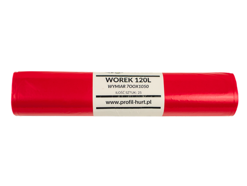 Worki na śmieci odpady Profil 120L czerwone 25szt na Arena.pl