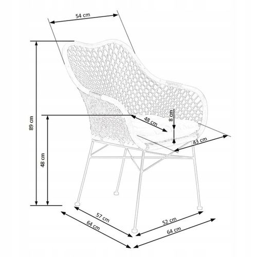 Krzesło Tarasowe do Ogrodu Balkonowe K336 z Rattanu z Podłokietnikami Boho na Arena.pl