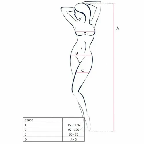 passion bs038 bodystocking biała z haftem, jeden rozmiar na Arena.pl
