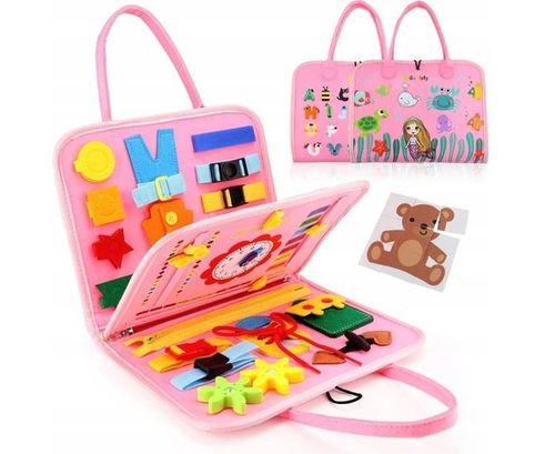 Tablica manipulacyjna SENSORYCZNA edukacyjna kreatywna dla dzieci ZEGAR na Arena.pl