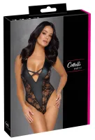 cottelli party body matowe z koronką czarny m komfortowy design