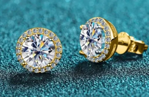 ZŁOTE KOLCZYKI WKRĘTKI SZTYFTY SREBRO PRÓBY 925 na Arena.pl