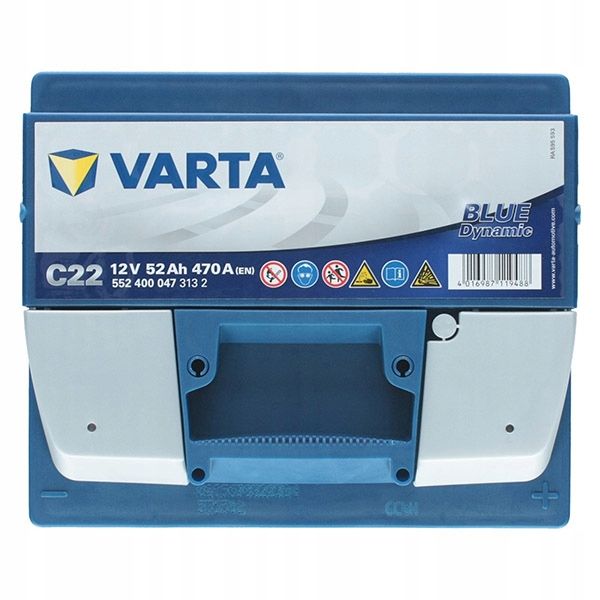 AKUMULATOR SAMOCHODOWY VARTA BLUE DYNAMIC 52AH 470A C22 zdjęcie 2