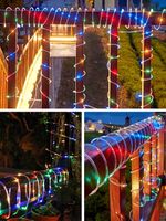 WĄŻ LED LAMPKI ZEWNĘTRZNE CHOINKOWE FLASH TRYBY TIMER RGB IP67 10m 230V