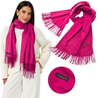 ELEGANCKI SZAL DAMSKI SZALIK FUKSJA CIEPŁY MIĘKKI JESIENNY ZIMOWY