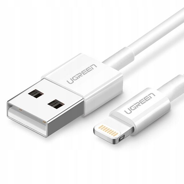 Kabel przewód do iPhone USB - Lightning MFI 1m 2.4A biały zdjęcie 2