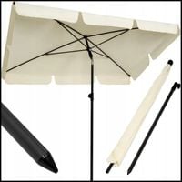 KREMOWY PARASOL BALKONOWY 200X130CM PROSTOKĄTNY ŁAMANY OGRODOWY NA TARAS