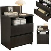 SZAFKA NOCNA STOLIK 40CM SYPIALNIA KOMODA 2 SZUFLADY CZARNA LOFT NOWOCZESNA
