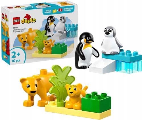 10442 - lego duplo - rodziny dzikich zwierząt: pingwiny i lwy na Arena.pl