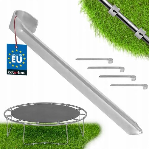 ZESTAW 4X KOTWA KOTWY WBIJANE SZPILKI ŚLEDŹ DO TRAMPOLINY OCYNKOWANE 430 MM na Arena.pl