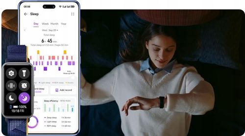 HUAWEI BAND 9 Smartwatch Monitorowanie tętna podczas snu Polski Biały na Arena.pl