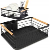 SUSZARKA DO NACZYŃ TALERZY SZTUĆCE SZKLANKI DUŻA STOJĄCA METALOWA OCIEKACZ