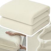 PRZEŚCIERADŁO Z GUMKĄ 180x200 PLUSZOWE POLAROWE MIŚ MIĘKKIE CIEPŁE  KREMOWY