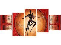 70CM 150CM OBRAZ 5 ELEM AFRYKAŃSKI TANIEC ŚCIENNY