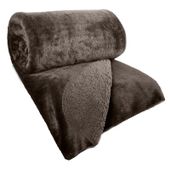 Narzuta ciemnobrązowa 170x210 Nina dwustronna futrzana miękka ciepła