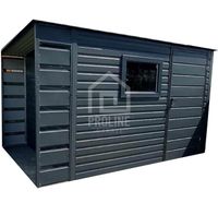 Schowek domek ogrodowy 2,5x2,5m + wiata 0,5m drzwi okno spad w tył PLG147