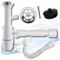 SYFON DO ZLEWOZMYWAKA ODPŁYW UMYWALKI JEDNOKOMOROWY SITKO CHROM 50mm