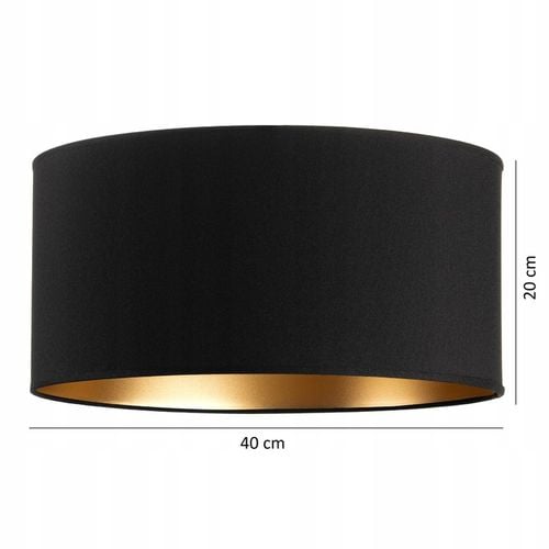 ABAŻUR okrągły walec tuba 40cm CZARNY ZŁOTY na Arena.pl