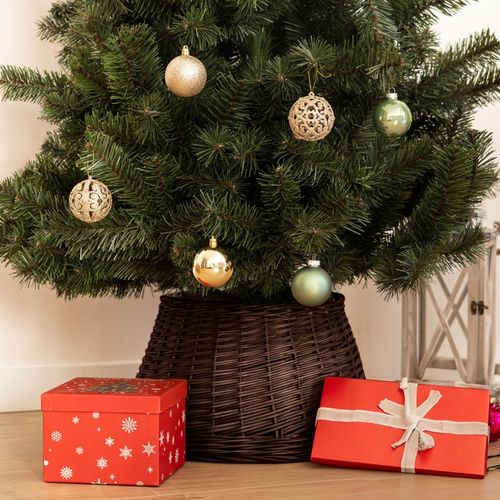 OSŁONA WIKLINOWA NA STOJAK POD CHOINKĘ 45 cm OSŁONKA KOSZ STOJAKA BRĄZOWY na Arena.pl