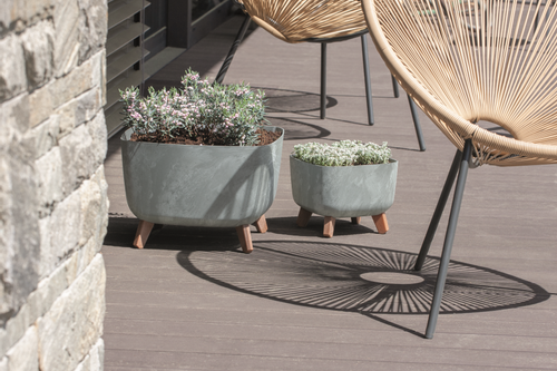 Doniczka kwadratowa GRACIA SQUARE BETON EFFECT DGQL400E-S433, Kolor Antracyt, Prosperplast, Wymiary 39x39x27 cm na Arena.pl