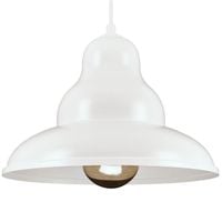 BULMA 1 Lampa wisząca - Industrialna, metalowa, biała 1xE27