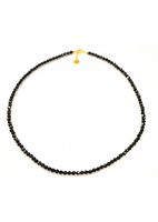 NASZYJNIK CZARNY TURMALIN OCHRONA 925