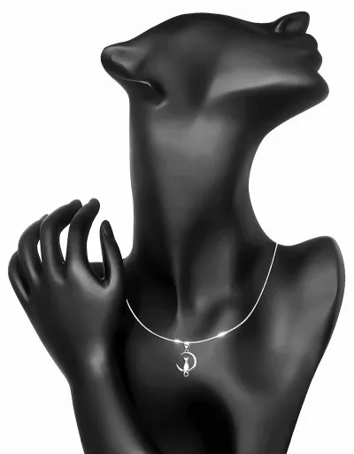 ŁAŃCUSZEK NASZYJNIK SREBRNY KOT KOTEK SREBRO 925 LINKA 45cm NA PREZENT zdjęcie 3