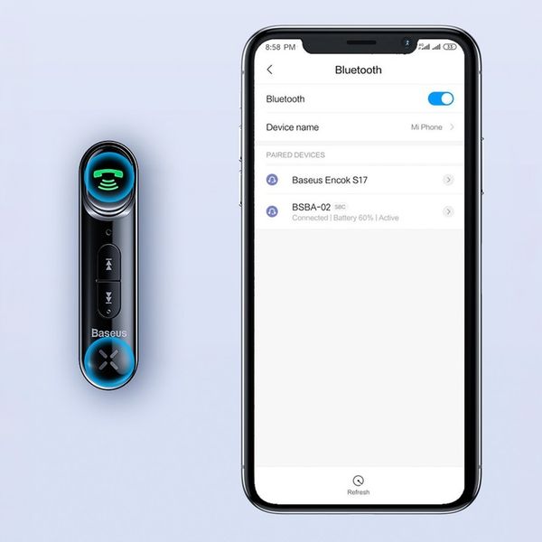 TRANSMITER SAMOCHODOWY BLUETOOTH AUX BASEUS ZESTAW GŁOŚNOMÓWIĄCY + zdjęcie 15